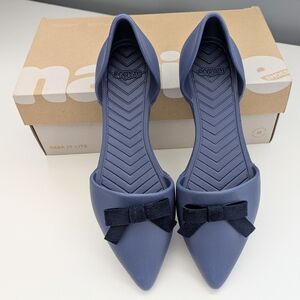 NEW Native Women's (Size 7) Blue Audrey Mini Bow Shoes Flats Sandals